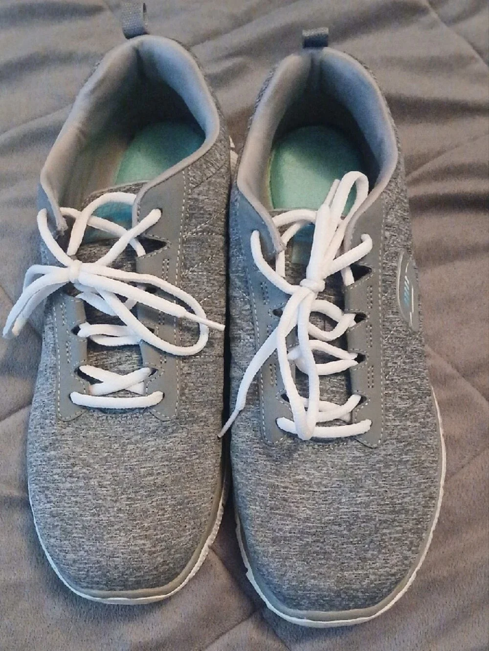 Skechers Gray Athletic Sneakers with White Laces